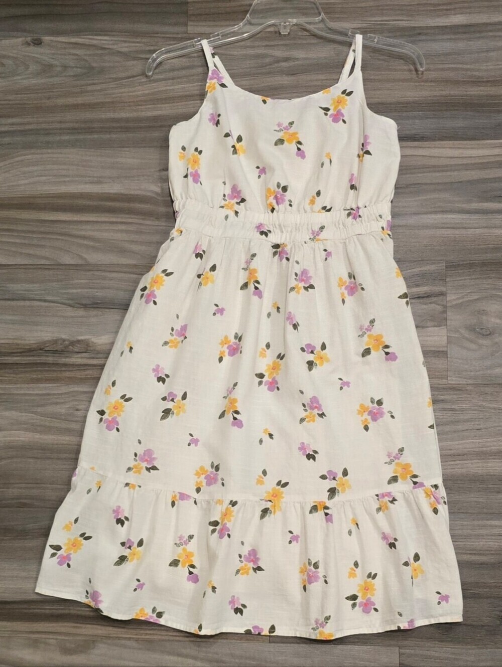 Cat & Jack Floral Sundress Girls Size 14 Adjustable Straps Lined Pockets Cotton